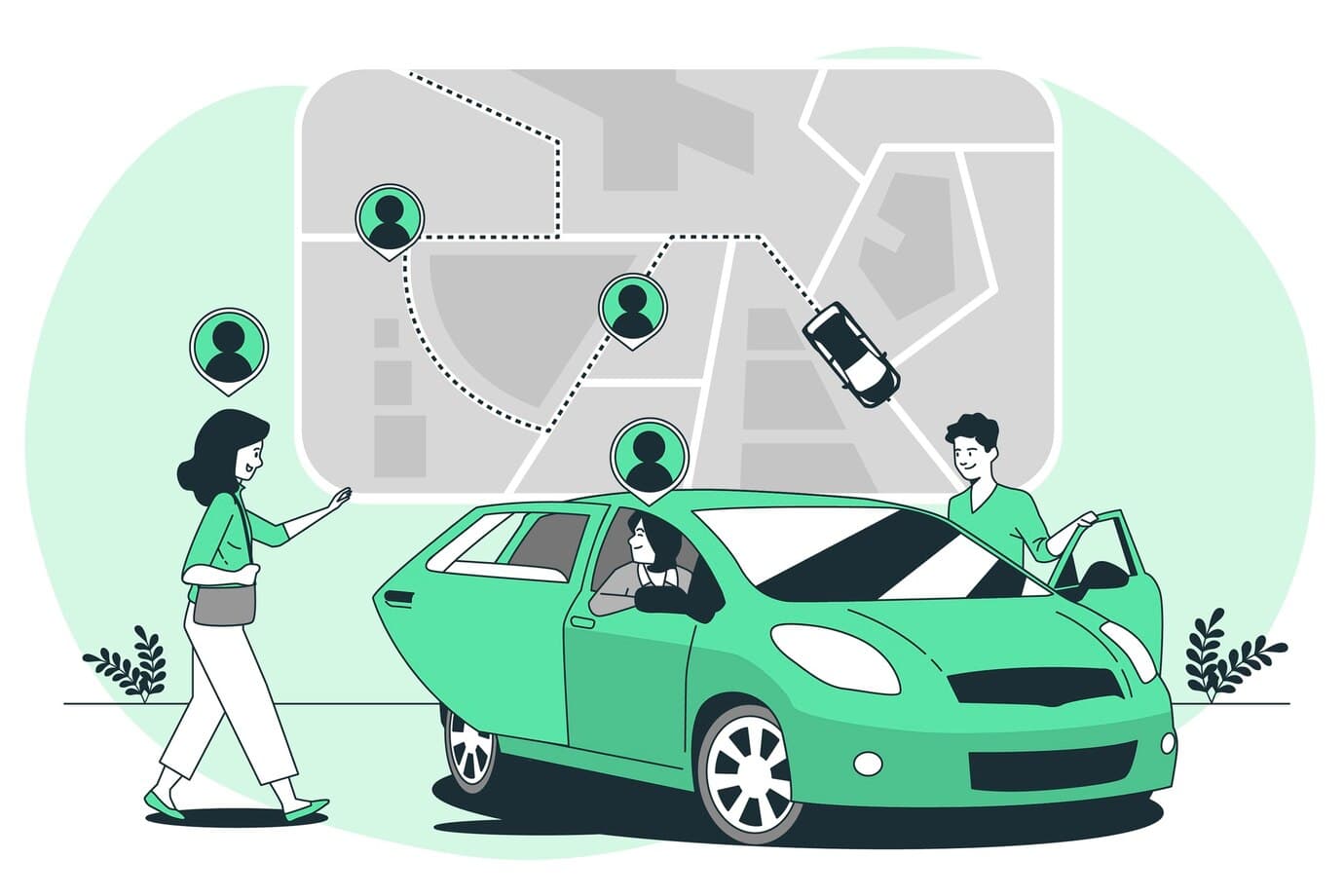 Smart parking illustration